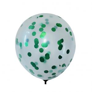 12 Inch Standard Confetti Balloon Green (1PCS）