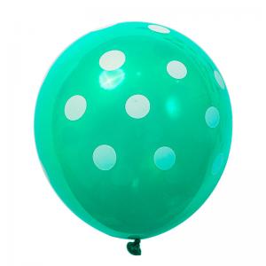 12 Inch Standard Polka Dot Balloons Tiffany Blue Blloon White Dot  (100PCS)