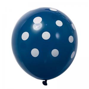 12 Inch Standard Polka Dot Balloons Royal Balloon White Dot (100PCS)