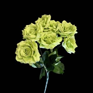 Artificial Flower Rose Bunch Green  (7PCS)