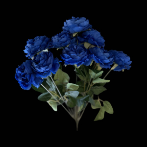 Artificial Flower Peony Bunch Royal Blue (9 PCS)