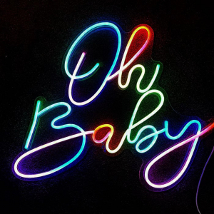 Multi Color Neon Sign OH Baby (70cm*58cm)