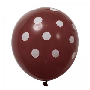 12 Inch Standard Polka Dot Balloons Coffee Balloon White Dot (100PCS)