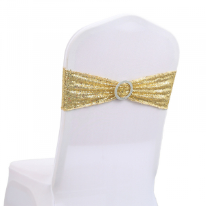 Stretch  Chair Sash Band Gold