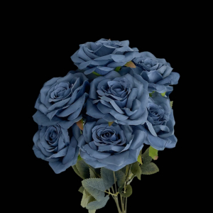 Artificial Flower Rose Bunch Dark Blue (7PCS)