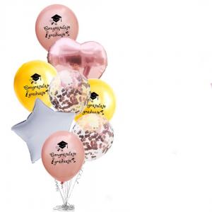 12 Inch Printed Balloon Graduation Set Rose Gold (8PCS)