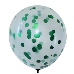 18 Inch Standard Confetti Balloon Green