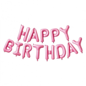 Clearance!16 Inch Happy Birthday Foil Balloon Set Pink