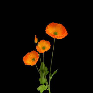 Artificial Flower Poppy Orange