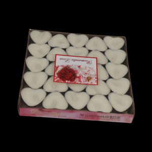 Heart Shape Candles White  (50pcs)