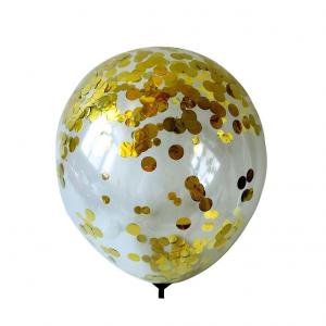 12 Inch Standard Confetti Balloon Gold (1PC)