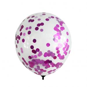 12 Inch Standard Confetti Balloon Hot Pink (1PCS)