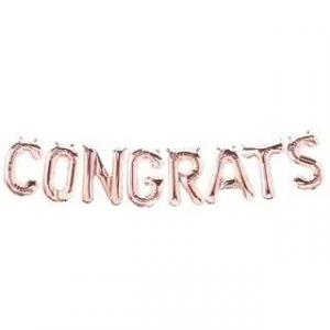 Clearance! Foil Letter Balloon Congrats Rose Gold