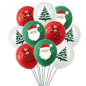 12 Inch Printed Balloo Set  Christmas (10 PCS)