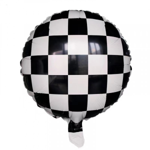 18 Inch Round Checkerboard Foil Balloon