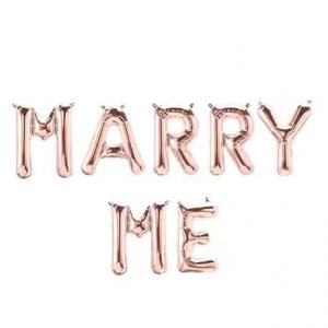 Clearance! Foil Letter Balloon Marry Me  Rose Gold