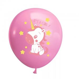 12 Inch Printed Balloon Unicorn Pink (1PCS)