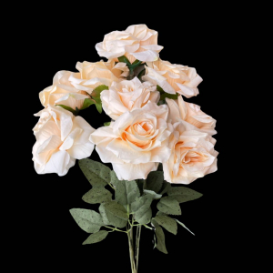 Artificial Flower Rose Bunch  Champagne (9 Roses)