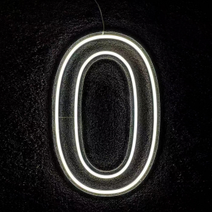 Neon Sign Number 0 (50cm White)