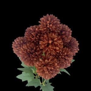 Artificial Chrysanthemum Bunch Brown (9PCS)