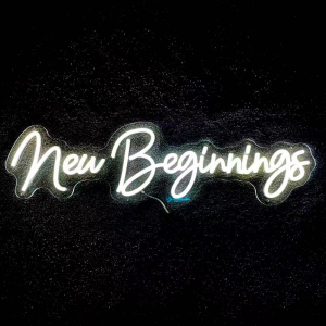 Neon Sign New Beginnings (70cm*19.5cm White)