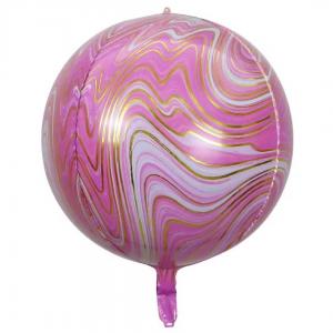 22 Inch 4D Marble Round Shape Foil Balloon Pink Gold (1PCS)