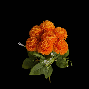 Artificial Flower Carnation Bunch Orange  (7 PCS)