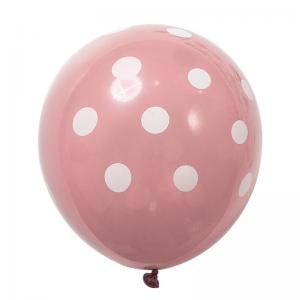 12 Inch Standard Polka Dot Balloons Neon Pink Balloon White Dot (100PCS)