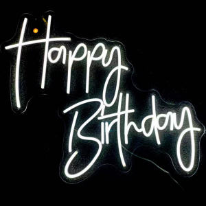 Neon Sign Happy Birthday  (80cm*66cm White)