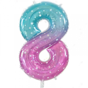 32 Inch Rainbow Foil Number Balloon 8 (1 Piece)