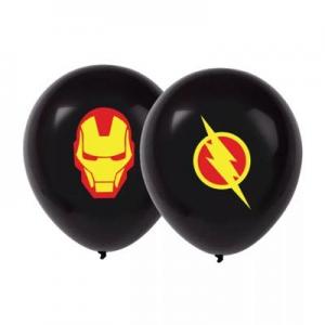 12 Inch Printed Balloon Super Hero Black (1PCS)