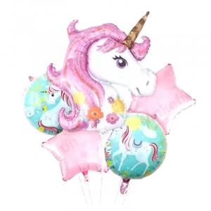 Foil Balloon Set Unicorn  (5PCS)