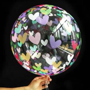 20 Inch Transparent Bubble Balloon Heart