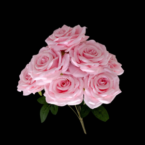 Artificial Flower Rose Bunch Pink (7PCS)