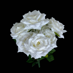 Artificial Flower Rose Bunch White(7 Roses)