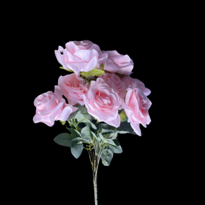 Artificial Flower Small Rose Bunch Pink (9 Roses)