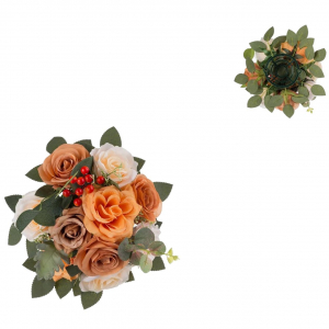 Artifical Flower Ball Brown Orange (25cm)