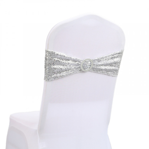 Stretch Chair Sash Band Sliver