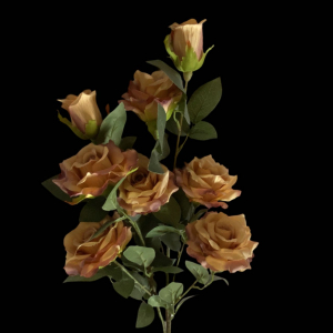 Artificial Flower Rose Bunch Brown (8 Roses)