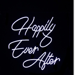 Neon Sign Happy Ever After (68cm*70cm White)