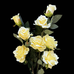 Artificial Flower Rose Bunch Yellow  (8 Roses)